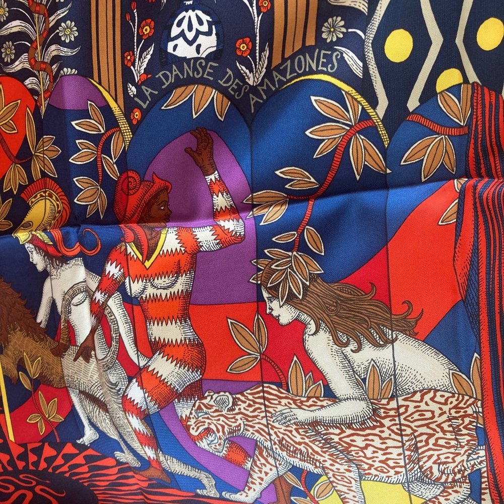 Hermes La Danse des Amazones silk scarf, 90 cm, (New in Box)